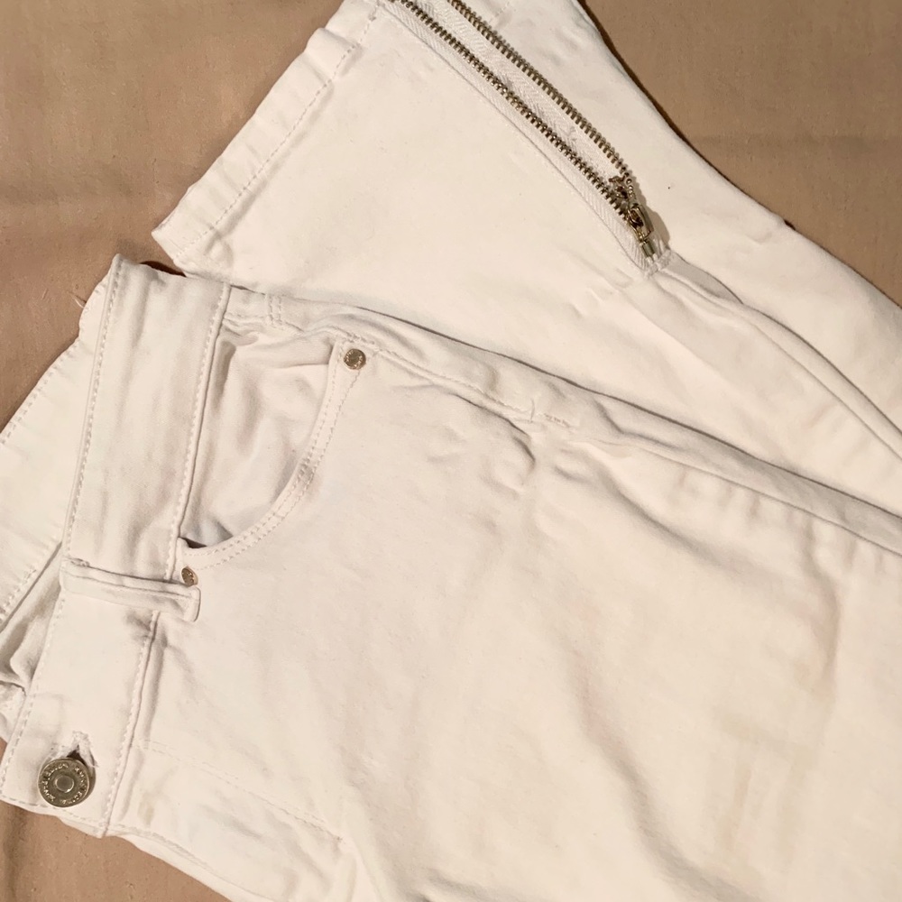 WHBM white cropped jeans